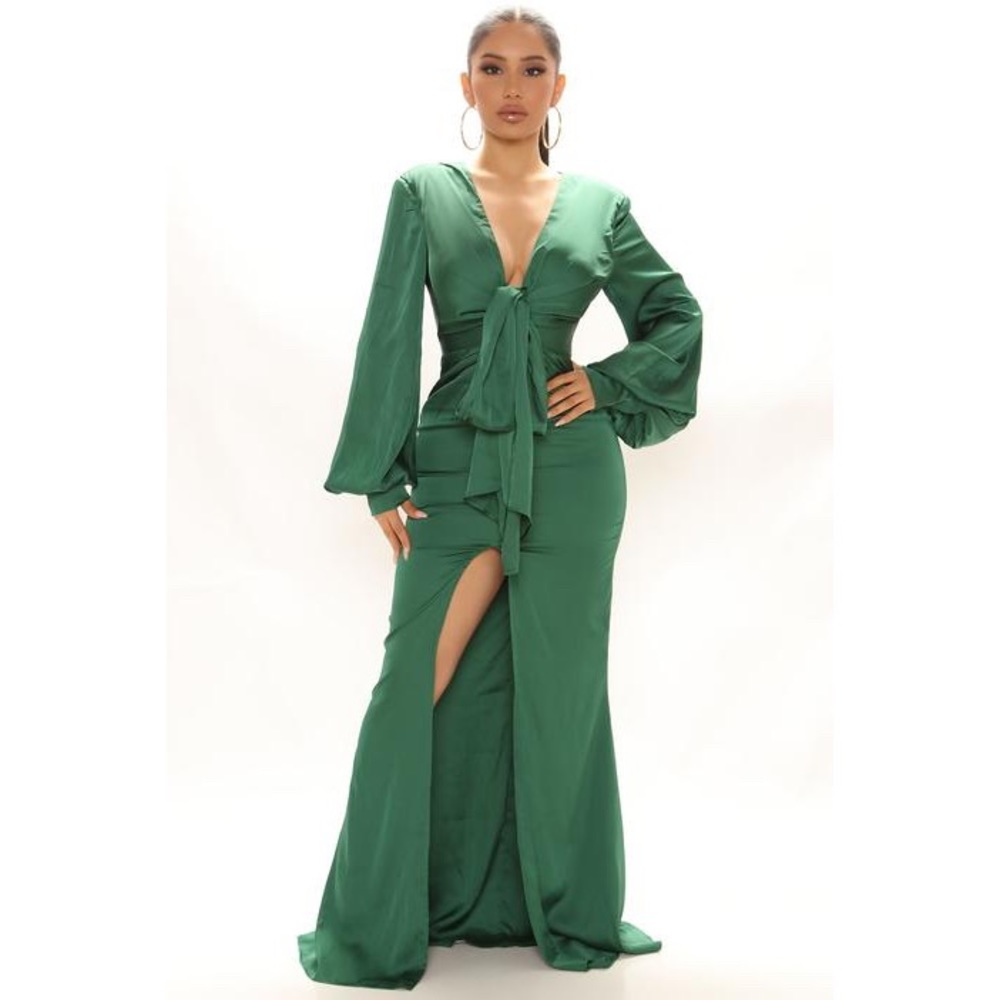 Fashion Nova Satin Maxi Dress